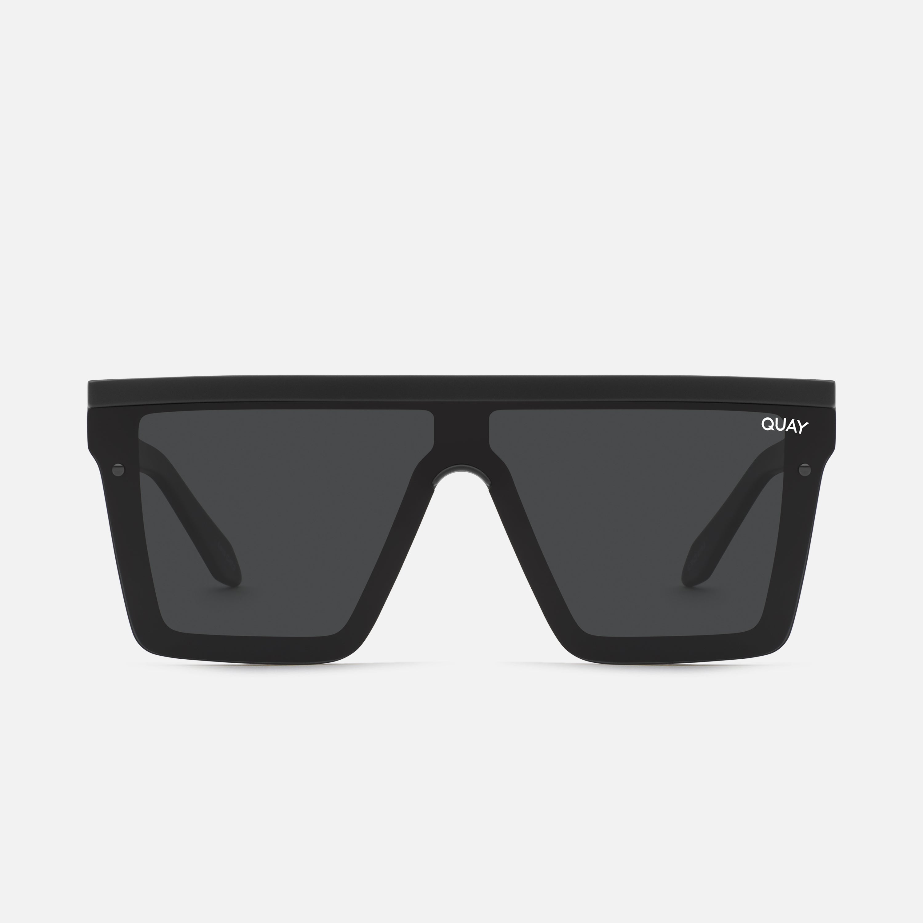 HINDSIGHT Unisex Oversized Flat Top Frame Sunglasses in Black Quay