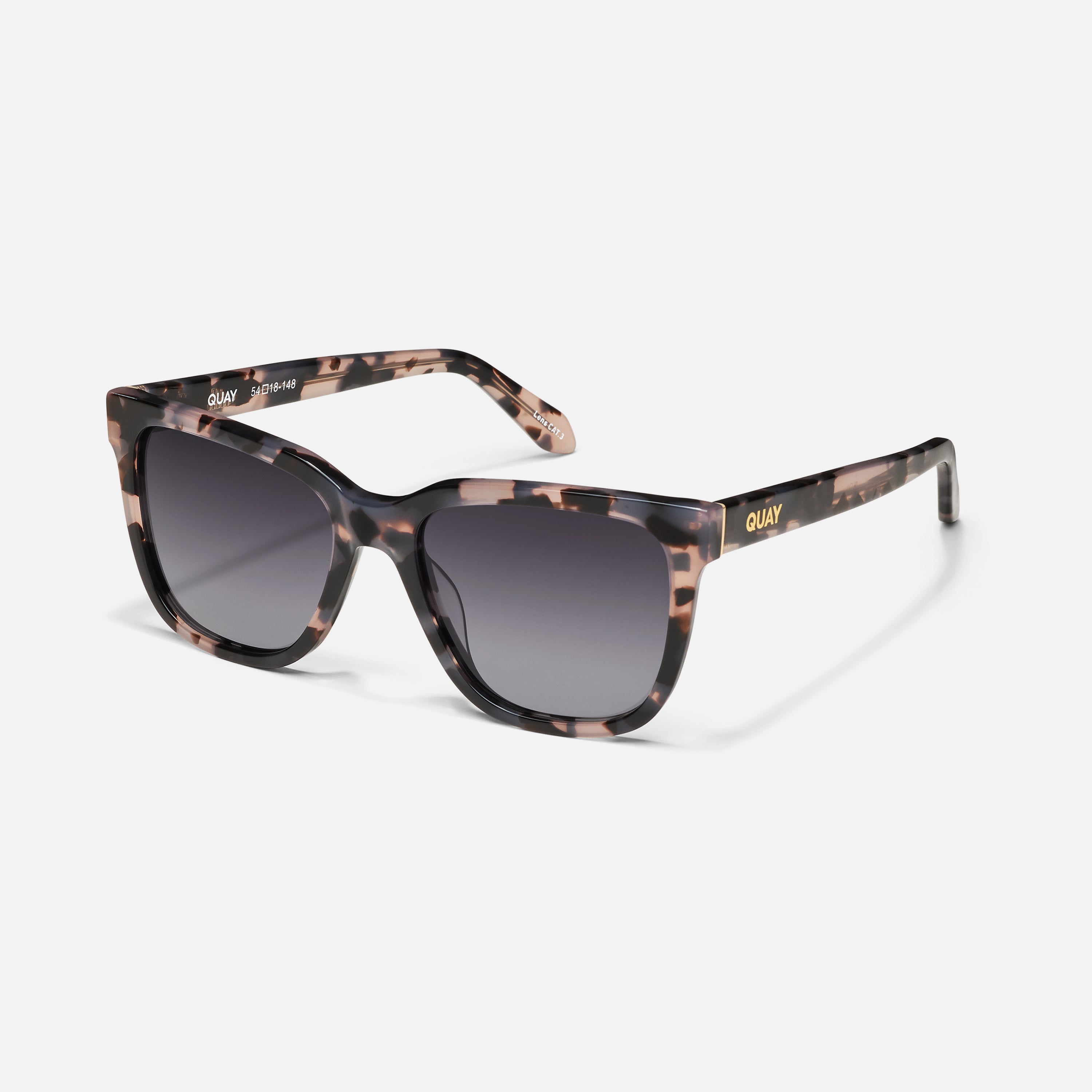 QUAY For hot Keeps Sunglasses Milky Tortoise Frame Black Lenses