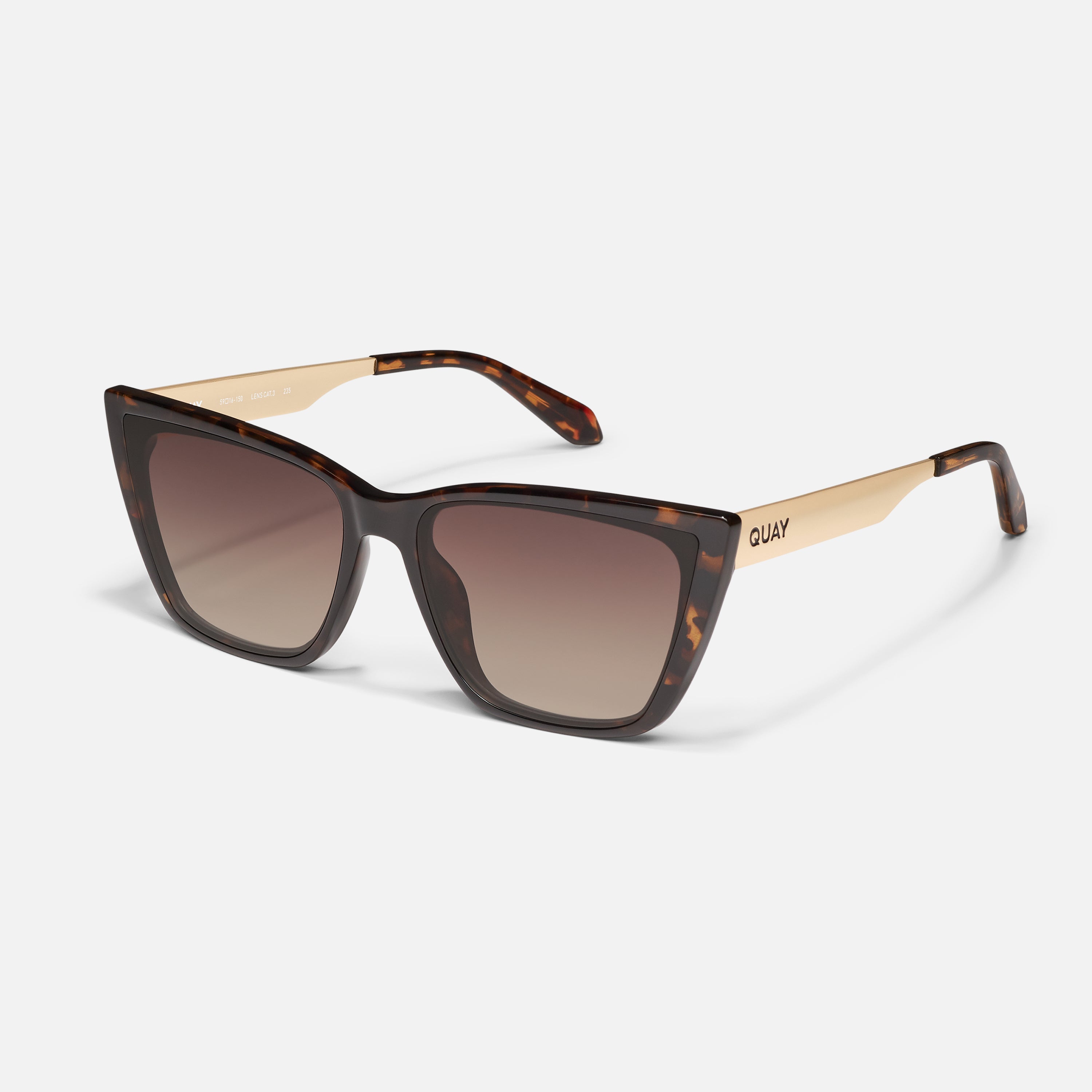 QUAY shops For Keeps Sunglasses Milky Tortoise Frame Black Lenses