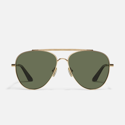 BRUSHED GOLD/GREEN POLARIZED