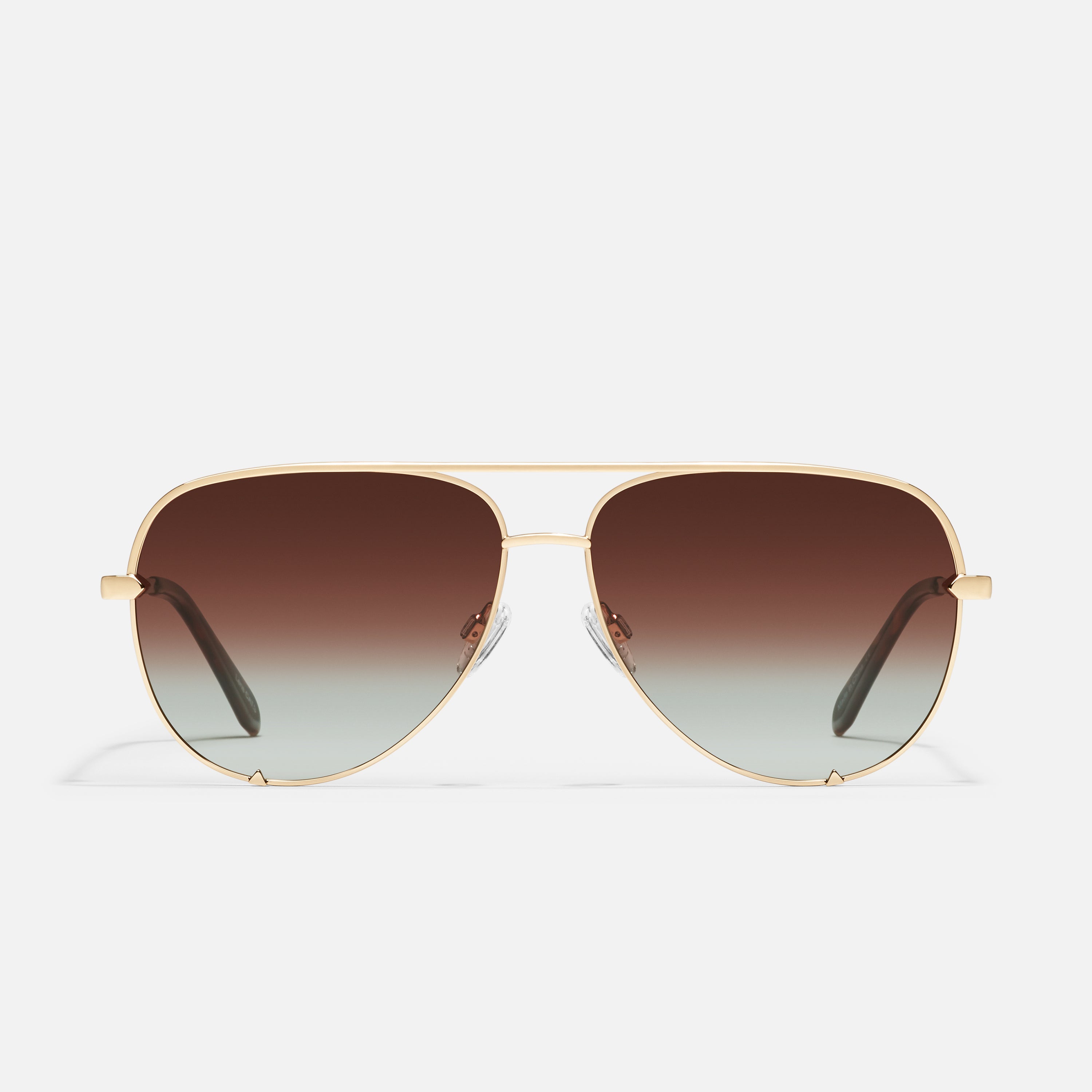 Quay High Key Aviator Polarized Sunglasses Gold Women s