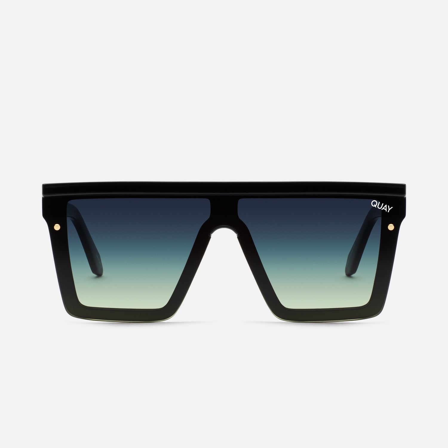 Hindsight Unisex Oversized Flat Top Frame Sunglasses In Black Quay