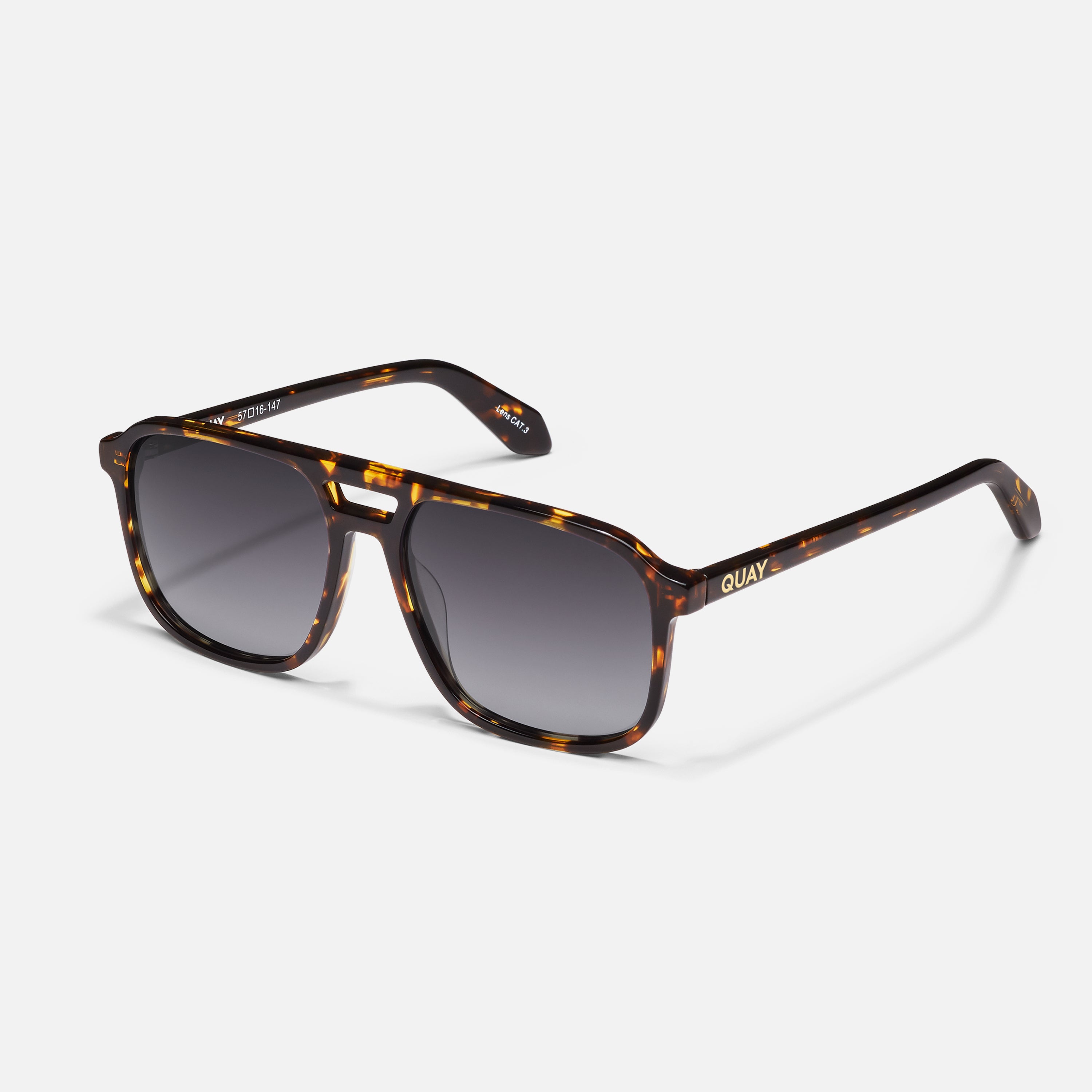 QUAY shops For Keeps Sunglasses Milky Tortoise Frame Black Lenses